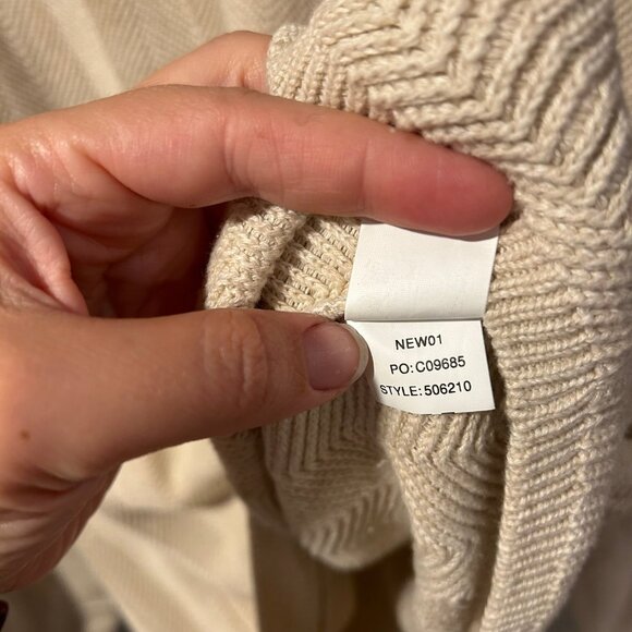 NWT Chaps Sweater Cream Mens Crewneck Large 100% Cotton NEW - Picture 5 of 9